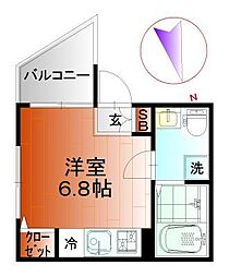 GRACE亀戸 ワンルームの間取図画像