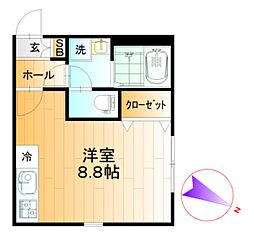 グランショコラ ワンルームの間取図画像