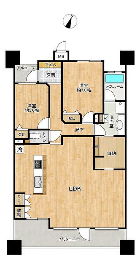 収納充実の間取りとなっているため、生活空間を広々お使いいただけます♪