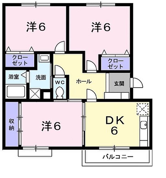 メゾンフレール 202｜兵庫県神戸市西区池上4丁目(賃貸マンション3DK・2階・67.09㎡)の写真 その2