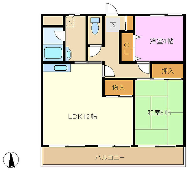 サンテラス垂水 302｜兵庫県神戸市垂水区名谷町(賃貸マンション2LDK・3階・53.04㎡)の写真 その2