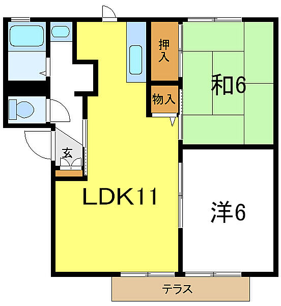 コスモスハイツ A202｜兵庫県加東市上中3丁目(賃貸アパート2LDK・2階・50.60㎡)の写真 その2