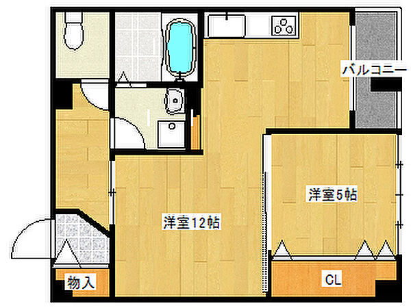 五光マンション 2-10｜兵庫県神戸市灘区宮山町2丁目(賃貸マンション1LDK・2階・40.00㎡)の写真 その2