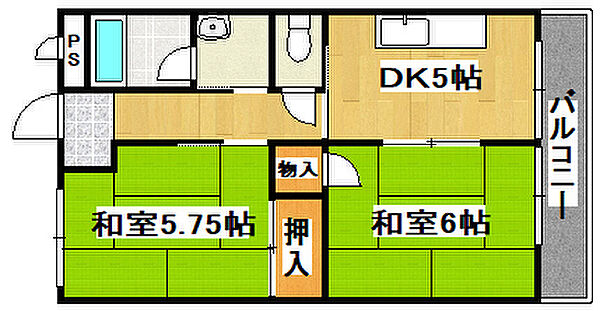 上中グリーンハイツ 305｜兵庫県加東市上中1丁目(賃貸アパート2DK・3階・40.13㎡)の写真 その2