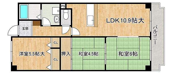 オルテンシア神戸 509｜兵庫県神戸市東灘区本庄町1丁目(賃貸マンション3LDK・5階・64.43㎡)の写真 その2