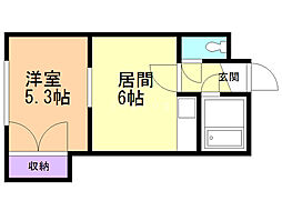 ルーチェ 1DKの間取図画像
