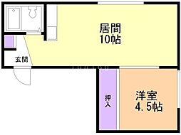 ルミナスS520 1LDKの間取図画像
