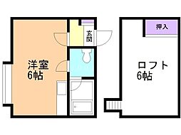 カサ・デ・フェリーチェ ワンルームの間取図画像