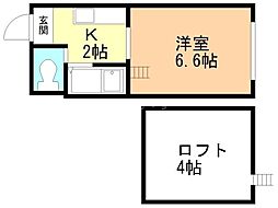 カサ・ブランカ 1Kの間取図画像