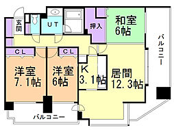東急ドエルアルス円山南5条 3LDKの間取図画像