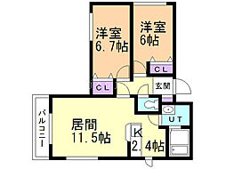 間取図画像 2LDK