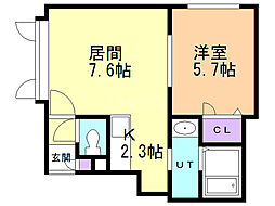 RETIRO山の手 1LDKの間取図画像