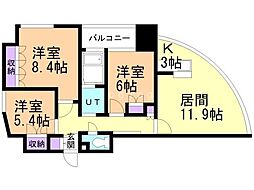 Aden宮の森 3LDKの間取図画像