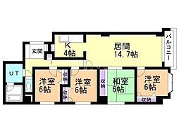 エスポアール円山西島ビル 4LDKの間取図画像