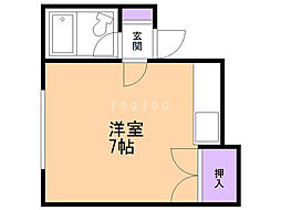 グランドール.円山大通W28 ワンルームの間取図画像