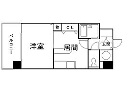 トーワ・ビルデンス 1DKの間取図画像