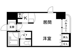 サンシャインシティ弐番館 1Kの間取図画像