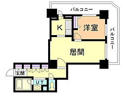 PRIMEURBAN札幌リバーフロント 1LDKの間取図画像