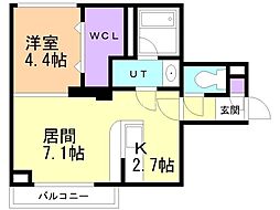 AXIS-WILL323.裏参道 1LDKの間取図画像