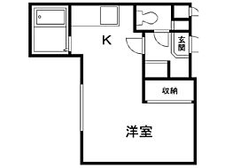 シティ・クレヴァライフ 1Kの間取図画像