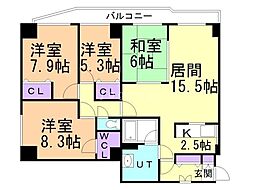 Gufo伏見 4LDKの間取図画像
