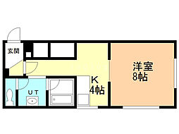 アーバンさっぽろ 1DKの間取図画像