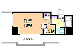 レノンテラーザ6-3 1Kの間取図画像