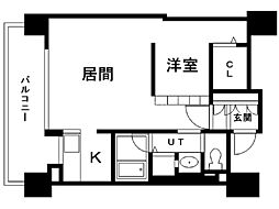 F141 1LDKの間取図画像