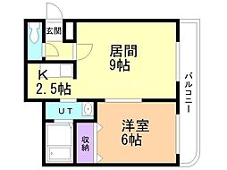 クラリス琴似 1LDKの間取図画像
