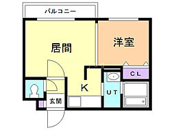 ルーエ北円山 1LDKの間取図画像