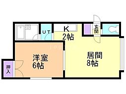 シャネル新琴似壱番館 1LDKの間取図画像
