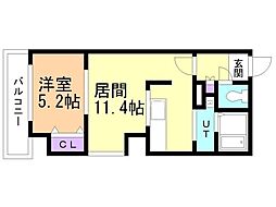 アリスマナーB.L.D 1LDKの間取図画像