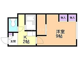 レオパレスセントラル南4条A 1Kの間取図画像