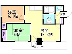 カームリブ 2LDKの間取図画像