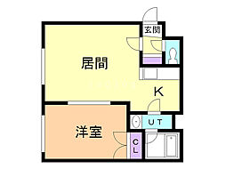 すいえん 1LDKの間取図画像
