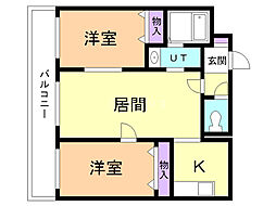 エステラ北七条館 2LDKの間取図画像