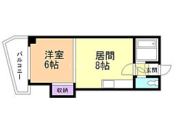 円山ハイム 1LDKの間取図画像