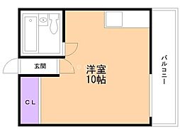アルトゥパーク ワンルームの間取図画像