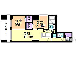 MODENAFINEST 2LDKの間取図画像