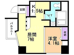 S-FORT北円山 1LDKの間取図画像