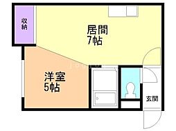 Wood611 1DKの間取図画像
