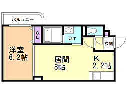セルバテール南6条 1LDKの間取図画像