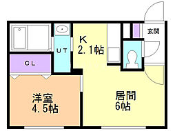 レガートサーラ 1LDKの間取図画像