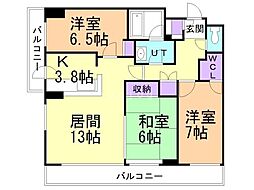 レジディア北2条EAST 3LDKの間取図画像