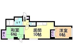 サンハイム2.3 2LDKの間取図画像