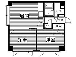 プログレスコート壱番館 2LDKの間取図画像