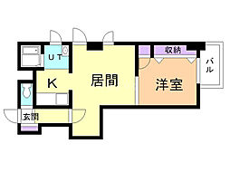 パークヒルズ円山 1LDKの間取図画像