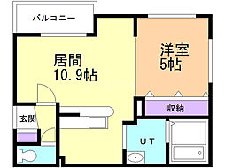 モルティーニ宮の森 1LDKの間取図画像