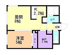 partire裏参道 1SLDKの間取図画像