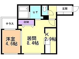 ブランシャールALAINKOTONI 1LDKの間取図画像